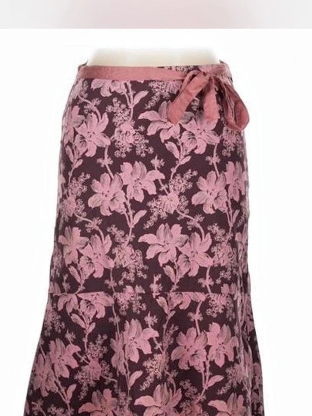 Floral Midi Skirt in Purple & Pink Size 6